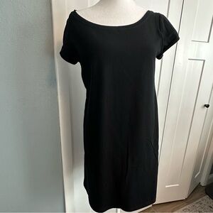 Eileen Fisher Organic Cotton Stretch Black Jersey Dress - Size M